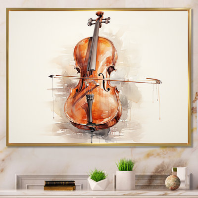 «Cello Contour Rich Brown I», reproduction d'art sur toile