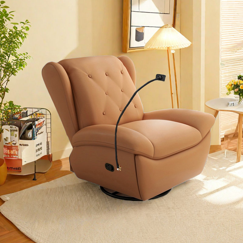 Fauteuil inclinable en similicuir Frodin, Brun