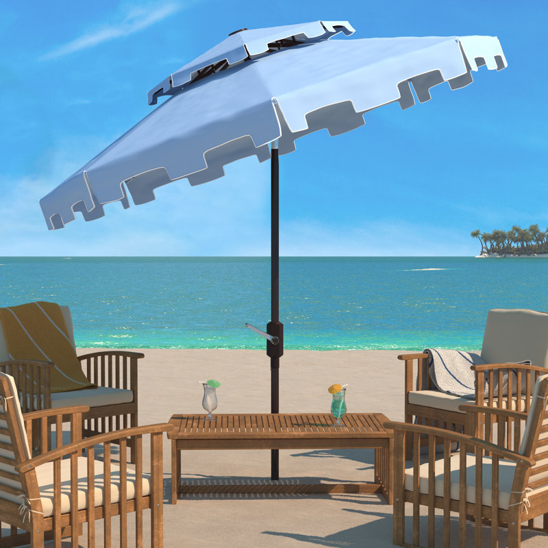 Towerside 101.18'' Beach Umbrella, Blue/White