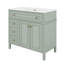 36" Bathroom Vanity With Ceramic Sink, Free Standing Single Basin Vanity Set With Tip-Out Drawer, 3 Drawers, And 2 Doors-586627620