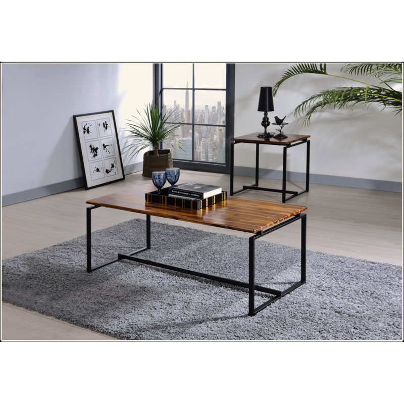 Ensemble de 3 pièces café et bout en chêne et noir
