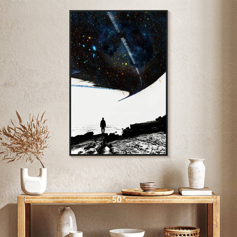 La route la moins fréquentée, Cadre flottant noir, 27 po x 40 po