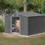 Outdoor Metal Building, Lockable, Grey Colouring Foundation Shed For Garden Use-115808174