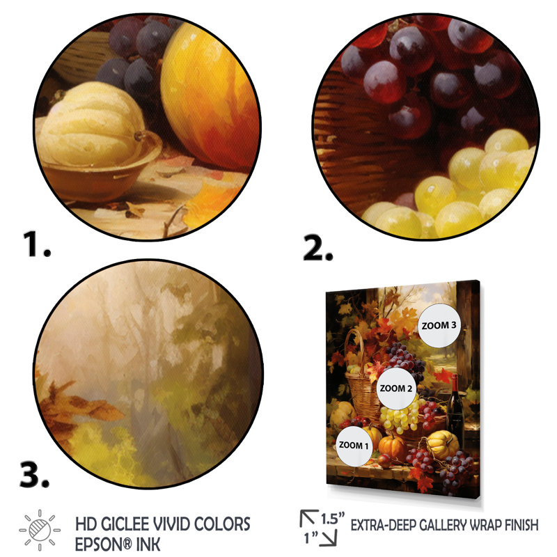 Impression sur toile «Buccsko Food Autumn Harvest I» - fruits, H 32 po x l 16 po x P 1 po, Toile tendue