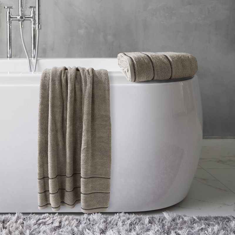Braswell 2-Piece Luxury Cotton Towel Set - Quick Drying 100% Zero Twist Cotton Bath Towels, Taupe