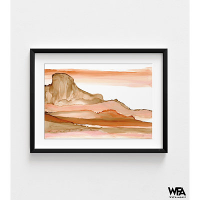 Reproduction d'art aquarelle désert, impression encadrée, désert paysage mural, art mural encadré, art mural surdimensionné, art mural grand