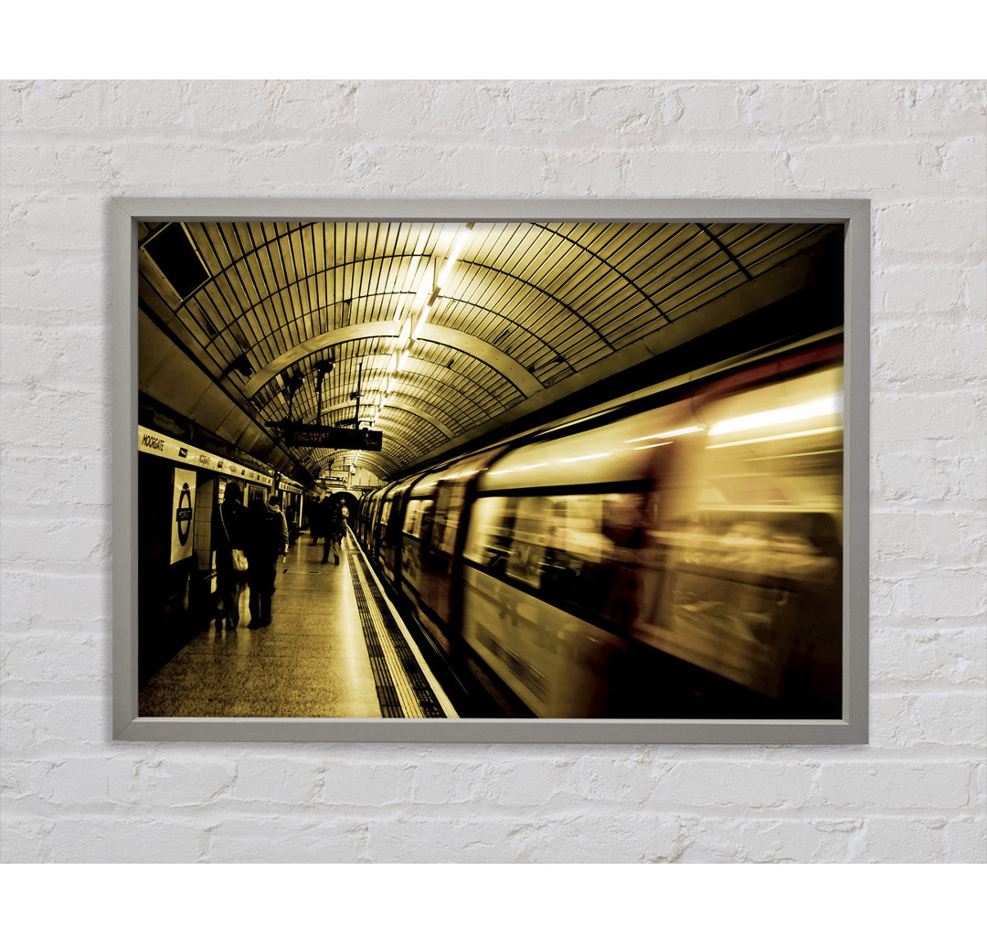 London Underground Tube - Einzelner Bilderrahmen Kunstdrucke auf Leinwand