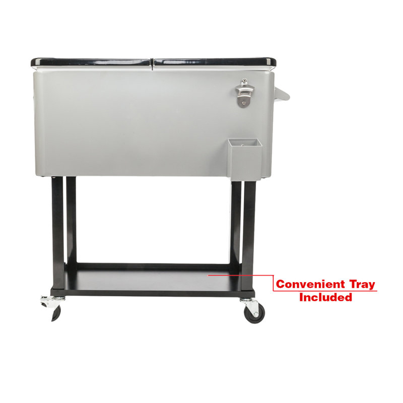 Glacière à roulettes pour terrasse 80 Qt.