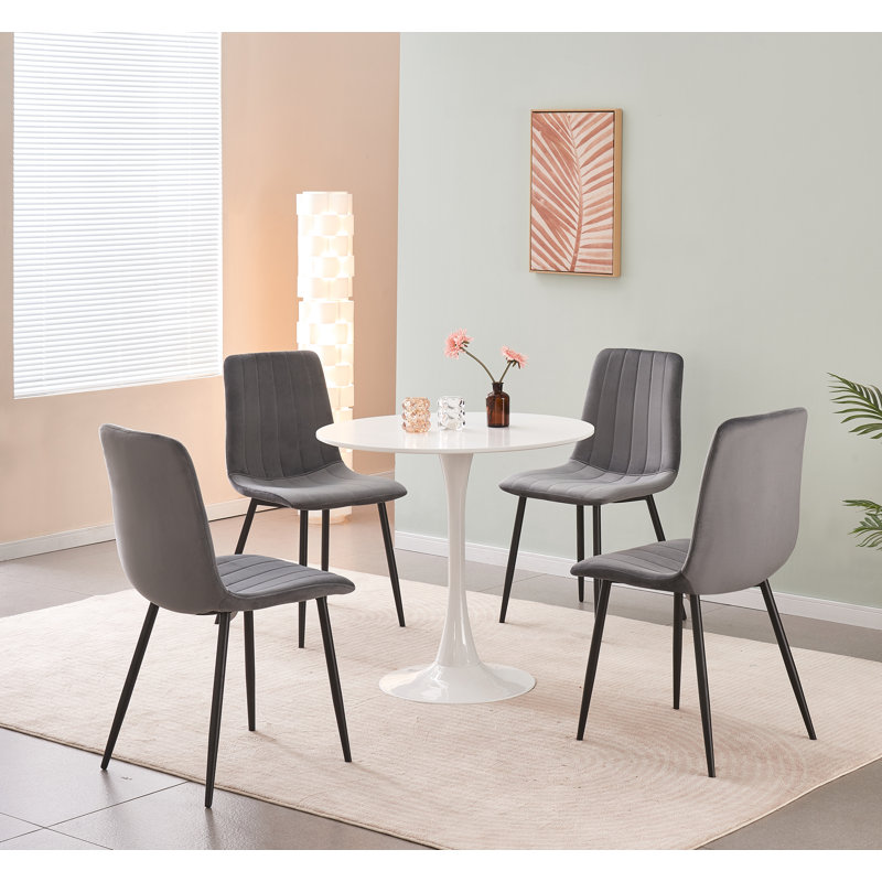 Upholstered Velvet Dining Chair, Grey