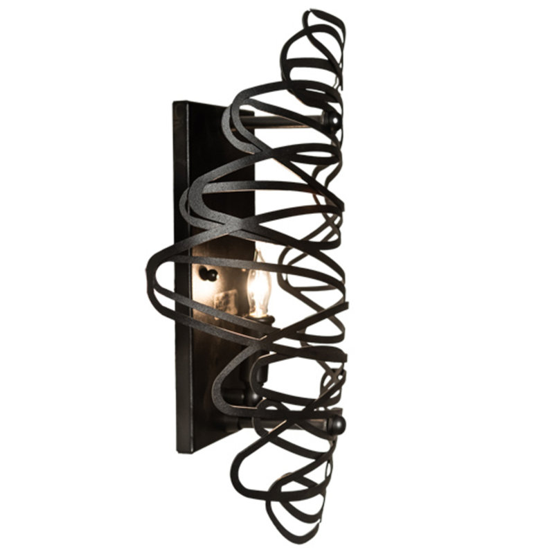 Cyclone 1 - Light Candle Wall Light, Textured Black