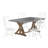 Durga Rustic Pine Frame Concrete Veneer Top Dining Table And Windsor Chairs Set - Full Concrete Veneer Top Table And 4 Chairs-651867058