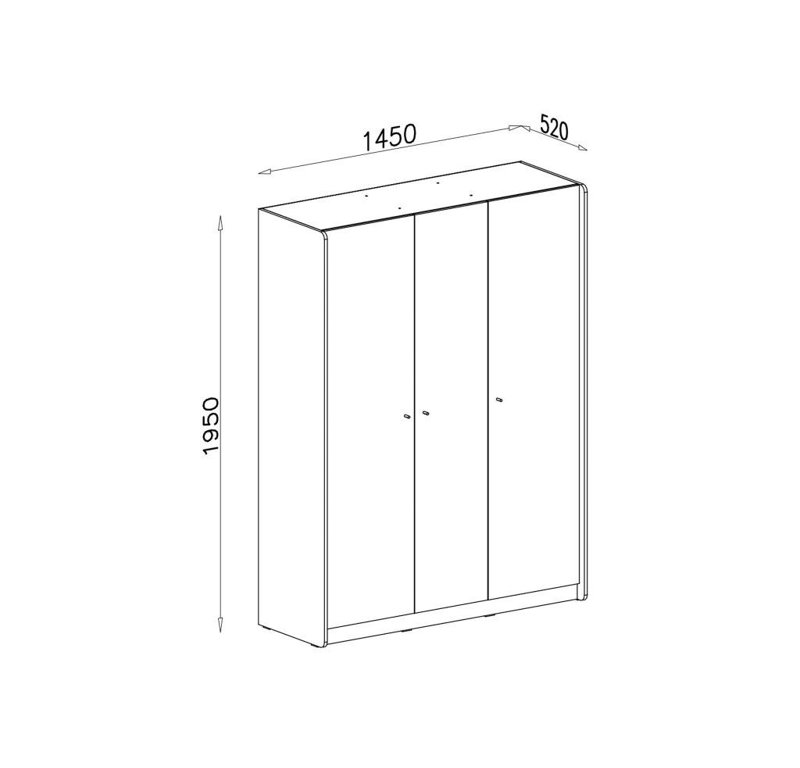 Bokamper 3 Door Wardrobe