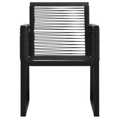 Ivy Bronx Garden Chair Black PVC Rattan Outdoor Patio Seating Lounge Chairs  | Wayfair
