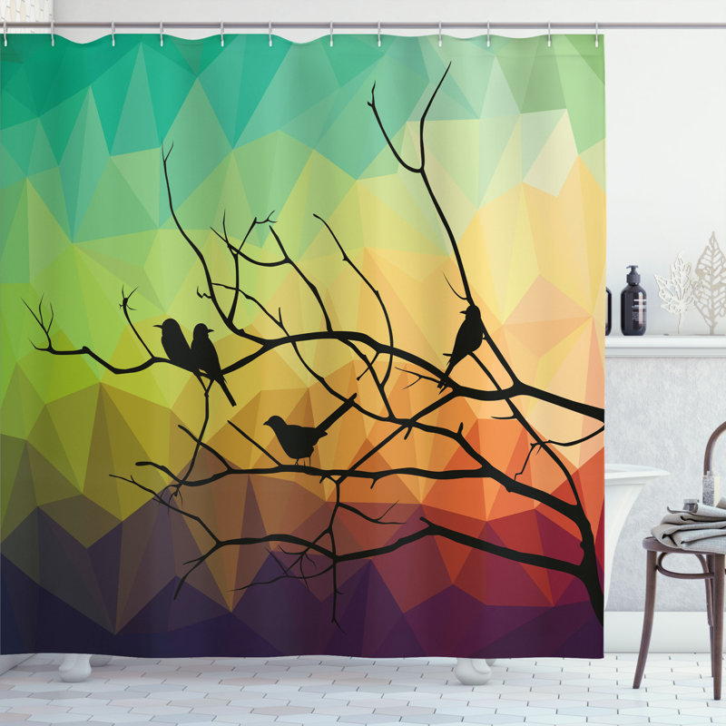 Shower Curtain with Hooks Included, 70" H x 69" W