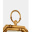 Miroir octogonal en bambou avec porte-bougie - feuille d'or