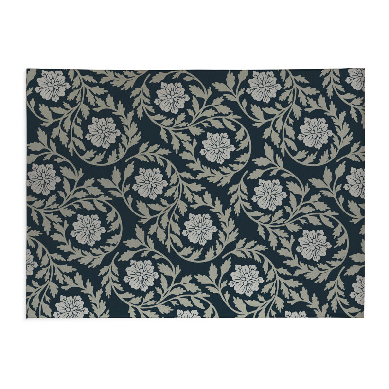 Penelope Low Profile Kitchen Mat, Navy, Rectangle 2' x 3'