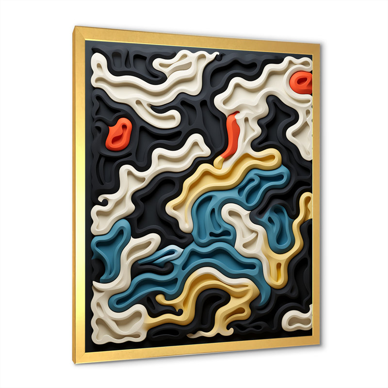 «Multicolor Labyrinth Fusion I - Abstract Shapes», reproduction d'art sur toile, H 44 po x l 34 po x P 1,5 po