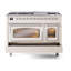 ILVE UN48FNMPEGG Nostalgie II Noblesse 48 inch Dual Fuel Range (8 Sealed Burners + Griddle, Triple Glass Door)-264993568-264993572-264993625