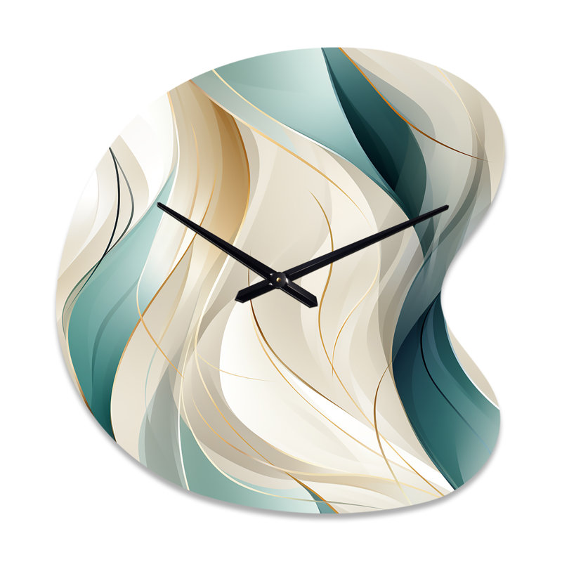 Subdued Elegance - Horloge murale abstraite de forme irrégulière, horloge murale moderne asymétrique, Grand