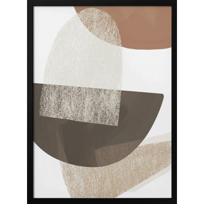 «Earth Tone Geometric», art mural texturé encadré