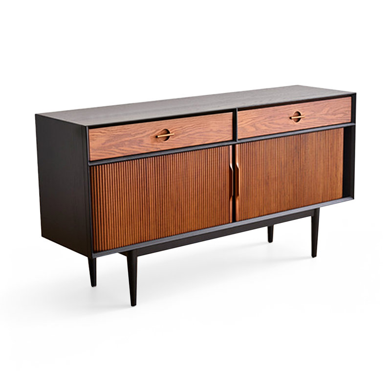 Buffet rétro en bois massif noir