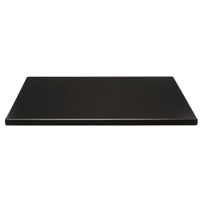 Outdoor Powdercoated Wood Table Top, Black Leather, 1.125" H x 24" L x 24" W