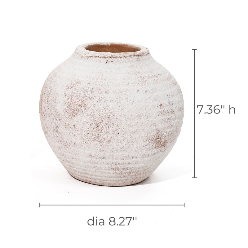 7.36'' Handmade Terracotta Table Vase