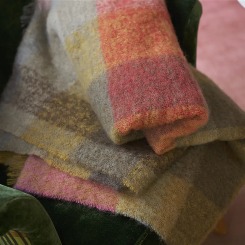 Fontaine Mohair Throw, Sepia Plaid