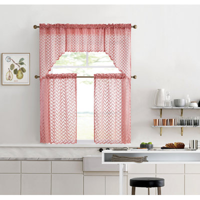 Snowhill Chevron Tailored Kitchen Curtain