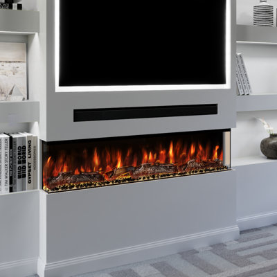 Spectrum Series 3-Sided Panoramic Electric Fireplace | TV Media Wall Compatible | Multiple Sizes Available