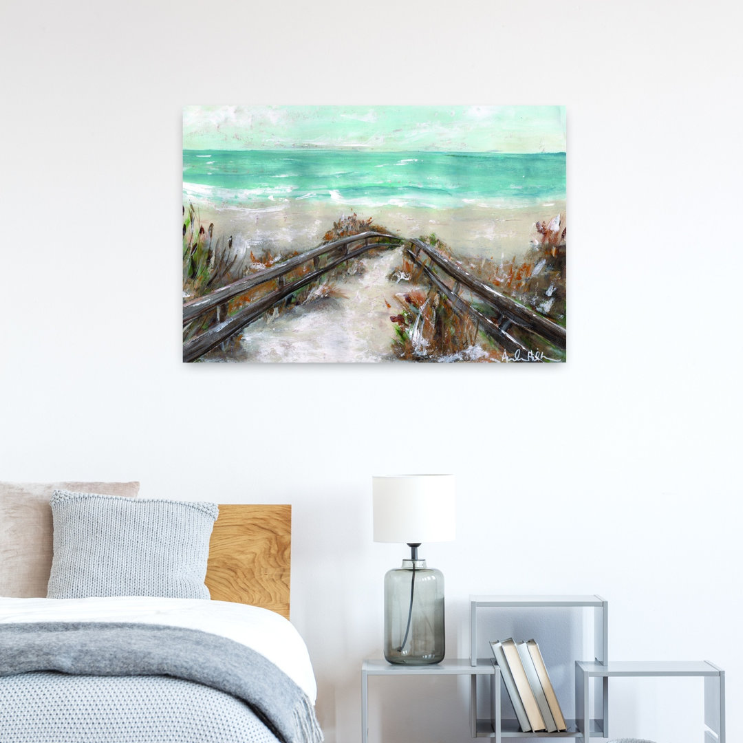 Sandy Shores Abstract Coastal Wall Art Print
