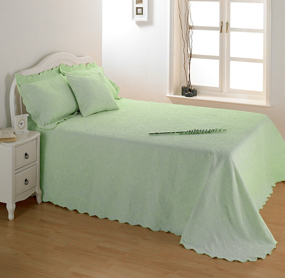 Vermont Cotton Blend Floral Bedspread, Mint, 180 x 260 cm Bedspread