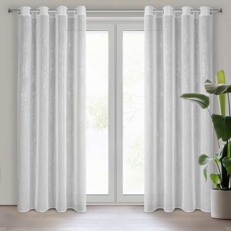 Anita 100% Polyester Sheer Curtain Single Panel, 140cm wide x 270cm high