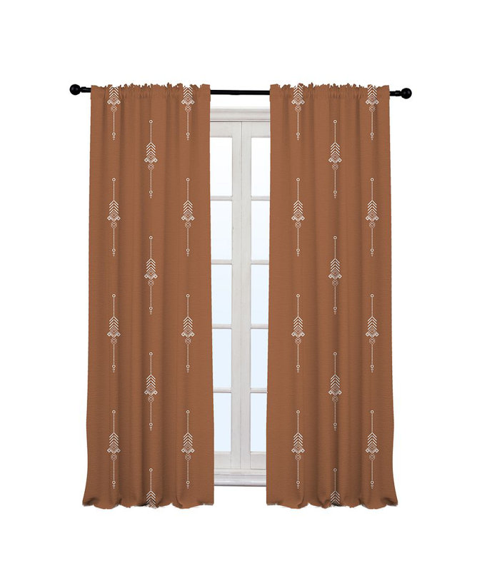 Burley Semi Sheer Curtain Pair, 140cm Width x 175cm Drop, Brick