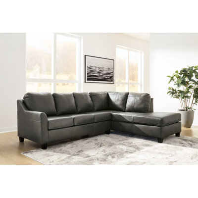 Lucita Leather L-Shaped Sectional Right Hand Facing