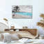 Art mural sur toile de palmier noir et blanc sur une plage turquoise-1551419062