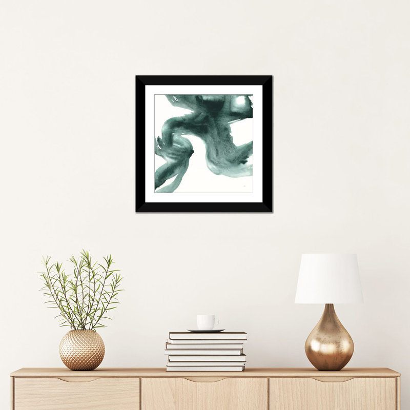 « jasper délavé i », impression sur toile, H 16 po x l 16 po x P 1 po, Papier d'art encadré noir, Blanc