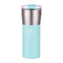 SANTECO 17 oz Stainless Steel Coffee Mug, Kariba Thermal Tumbler, Vacuum Insulated, Milk White