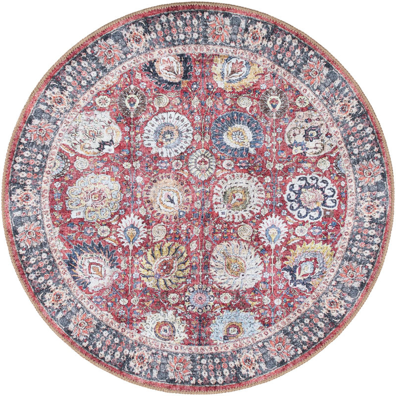 Bungalow Rose Miriam Timeless Rug, Rond 3 pi 6 po x 3 pi 6 po