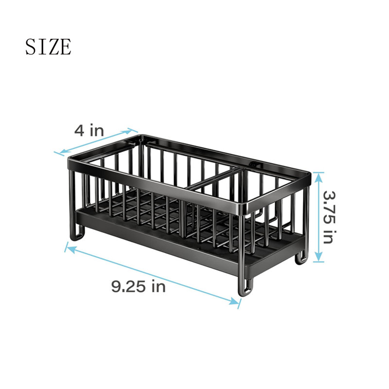 Stainless Steel Sink Caddy, Satin Black