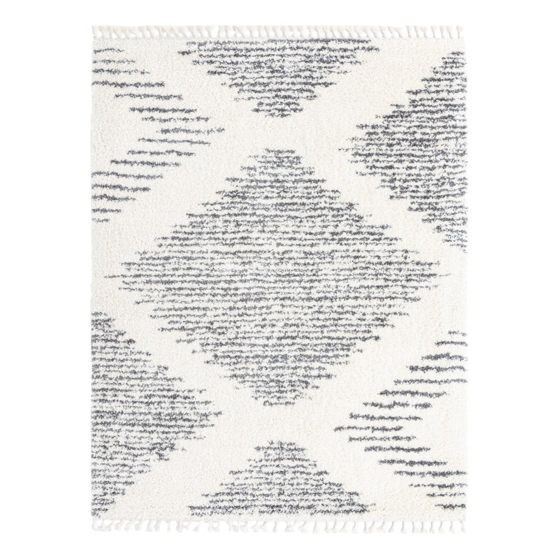 Tapis gris / blanc Rodney, Rectangle 7 pi 10 po x 10 pi