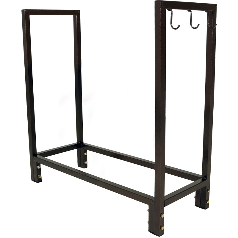 30" Indoor or Outdoor Steel Firewood Log Holder - Bronze - 500-lb Capacity, Bronze