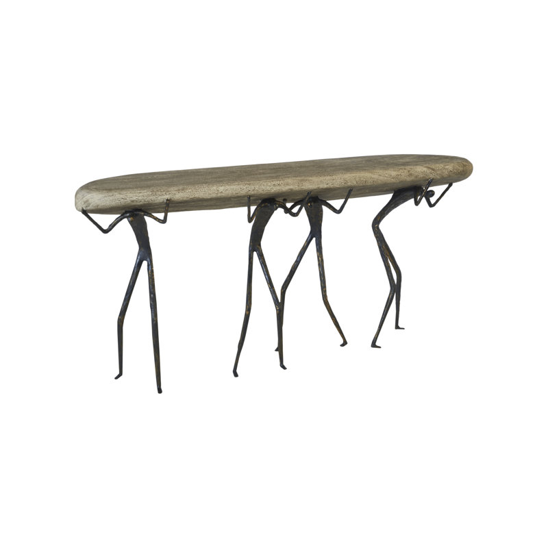 Atlas 60" Black and Gray Stone Console Table
