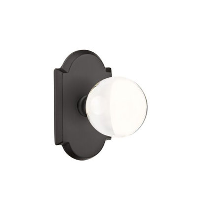 Emtek Privacy Knobset w/ Sandcast #1 Rosette and Bristol Glass Knob
