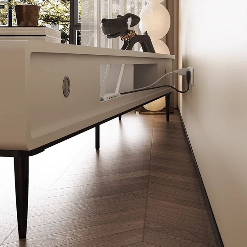 Meuble télé blanc, H 16,93 po x L 86,61 po x l 15,75 po