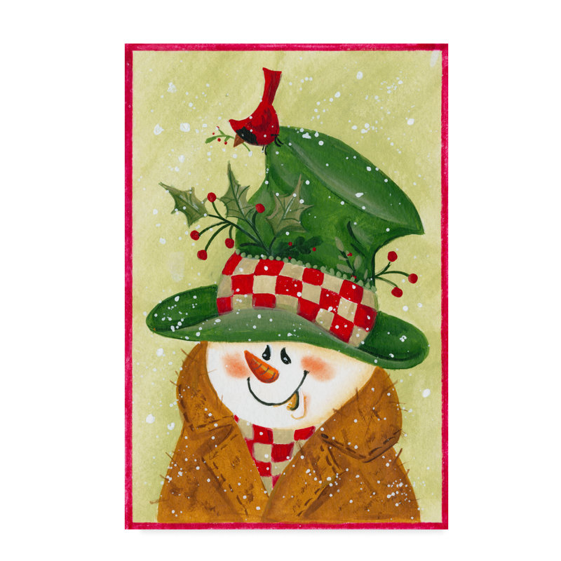 «bonhomme de neige en brun et green’canvas art, H 47 po x l 30 po x P 2 po