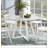 Edo Contemporary Round Dining Table, White Trestle Base