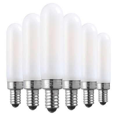 Ampoules DEL tubulaires T6 4,5 W (équivalent 25 W), verre dépoli 2700 K, à filament Edison dimmable, 400 lm, certifiées UL, culot E12