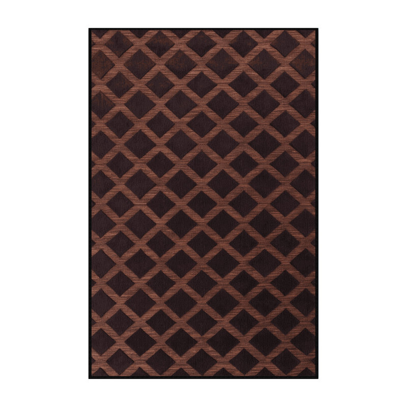 Tapis noir en treillis lavable à la machine, Rectangle 6 pi x 9 pi
