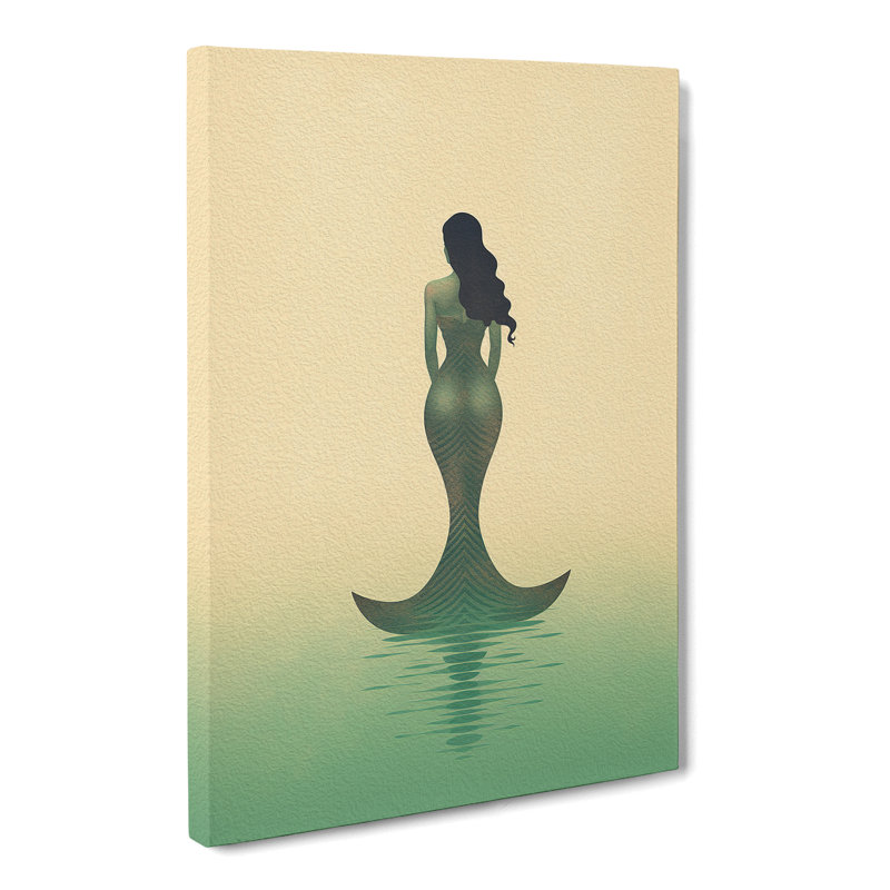 Mermaid Minimalism Art No.2 - No Frame Print, 76cm H x 50cm W x 3cm D